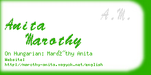 anita marothy business card